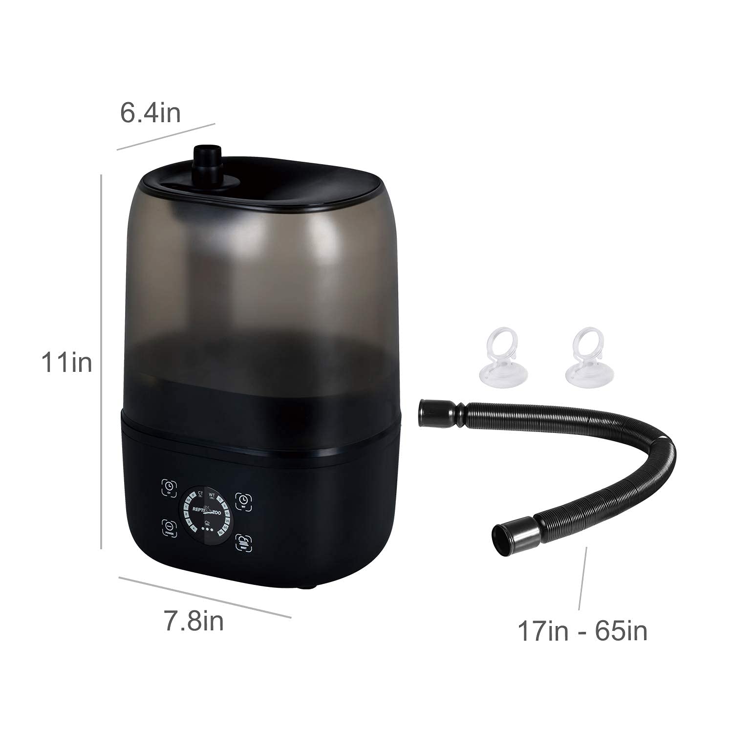 REPTI ZOO 4L fogger suction cups secure tubing to terrarium surfaces