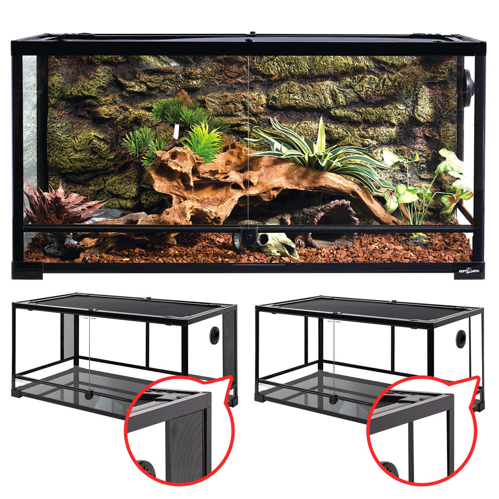 REPTI ZOO 50 gallon terrarium front view for spacious reptile habitat