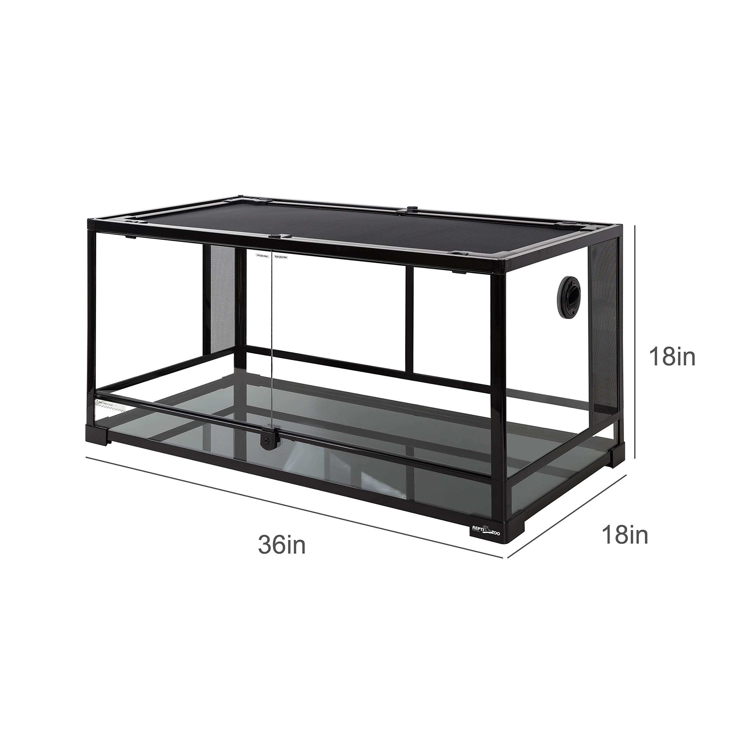 REPTI ZOO 50 gallon terrarium side glass panel demonstrates flexible enclosure options