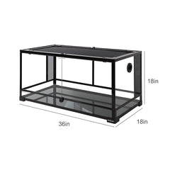 REPTI ZOO 50 gallon terrarium side glass panel demonstrates flexible enclosure options