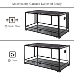 REPTI ZOO 50 gallon terrarium side meshes highlight adjustable airflow