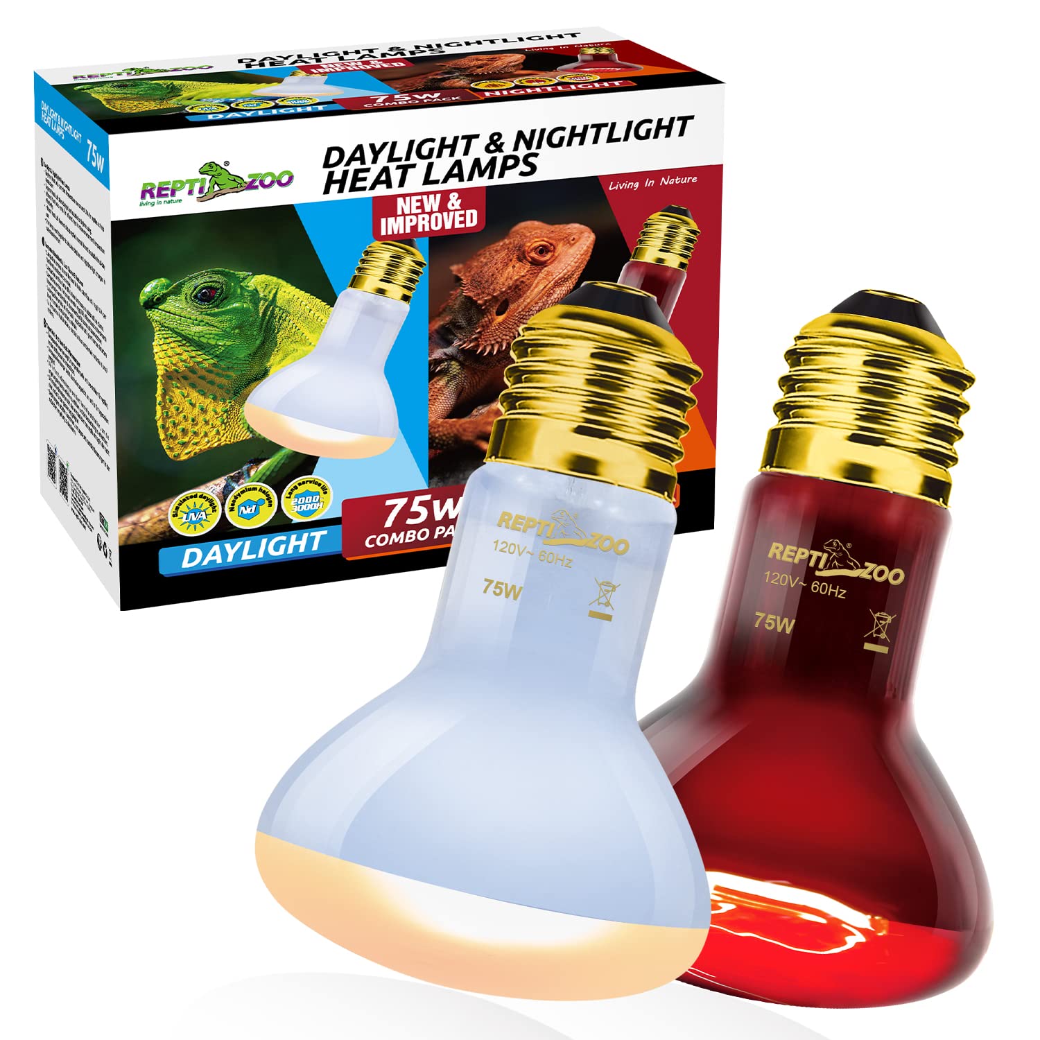 REPTI ZOO 75W daylight bulb for daytime basking and vitality
