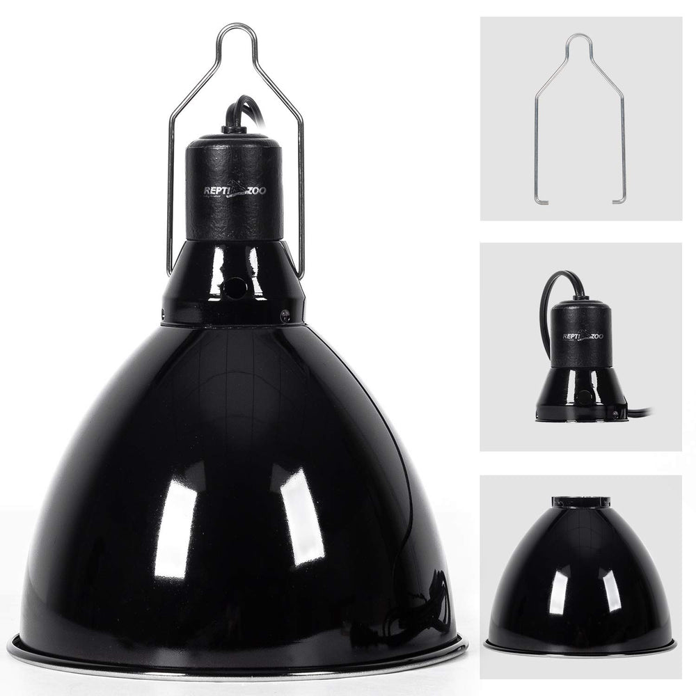 REPTI ZOO 8.5-inch dome fixture provides efficient enclosure lighting for reptiles.