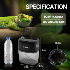 REPTI ZOO 800ml mister movable design enables flexible placement in your terrarium