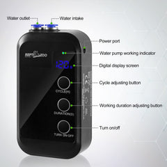REPTI ZOO bucket water supply image highlights easy refill without a fixed tank.