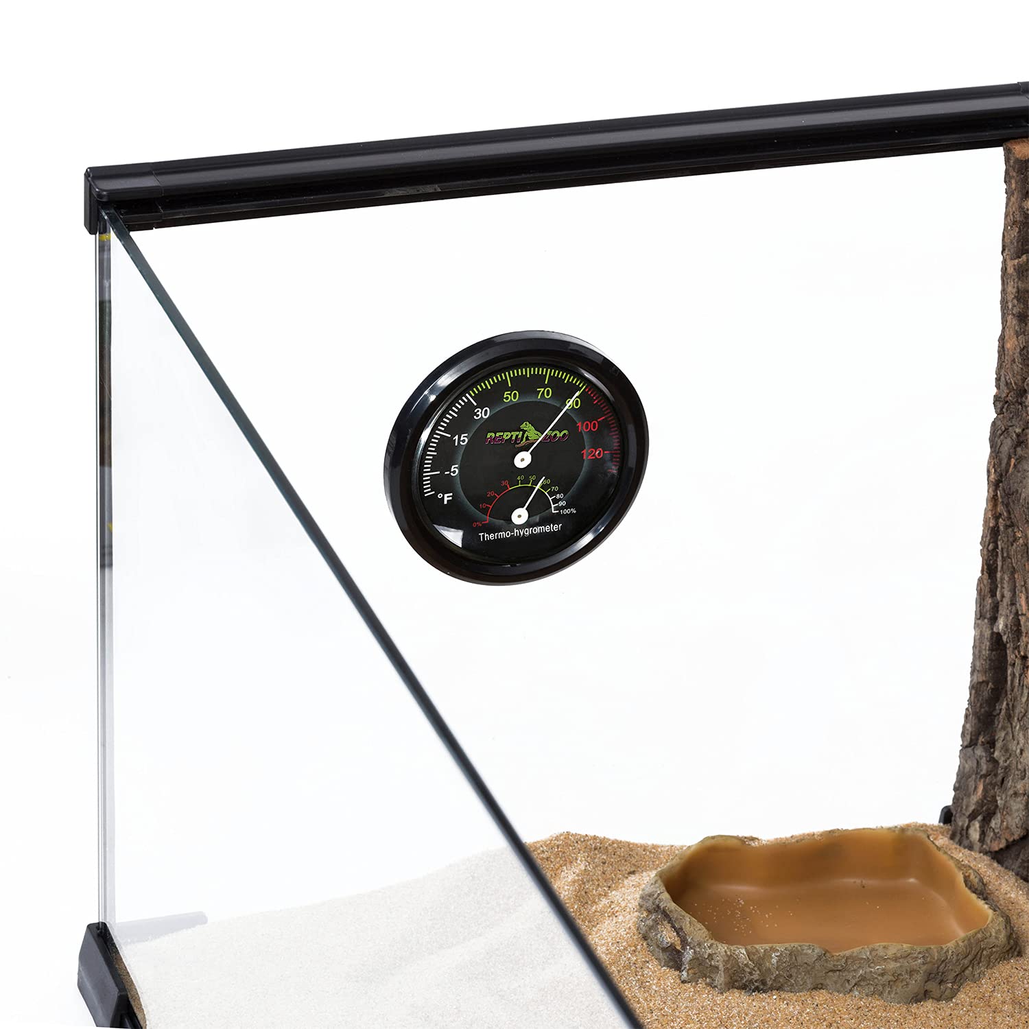 REPTI ZOO color-coded display highlights safe ranges for reptile care.