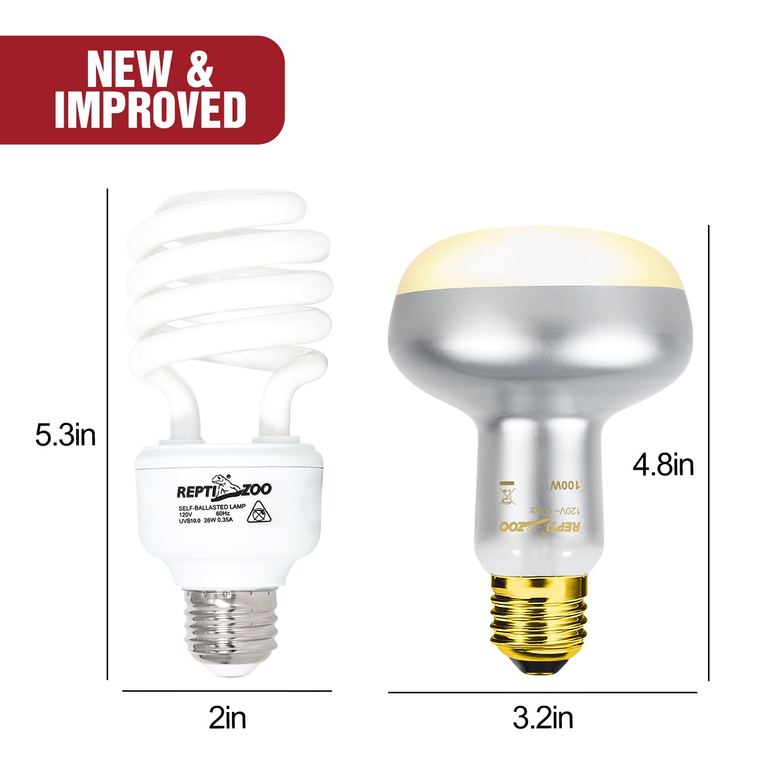 REPTI ZOO combo-pack image shows two bulbs for complete habitat lighting.