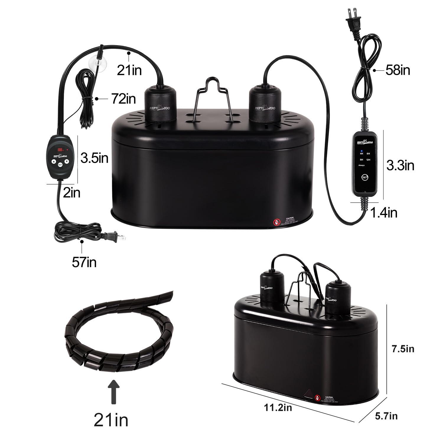 REPTI ZOO deep dome lamp reflection highlights efficient heat distribution.