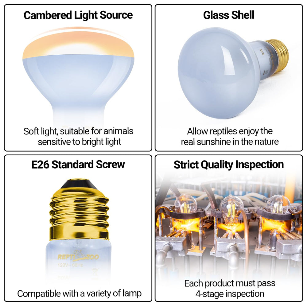 REPTI ZOO ETL approved heat lamp ensures safety in reptile setups