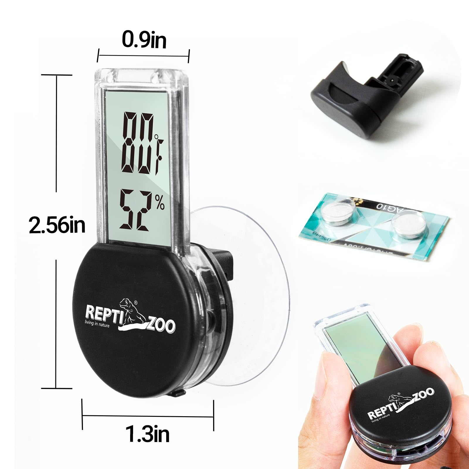 REPTI ZOO extended battery performance powers long-term monitoring with easy swaps.