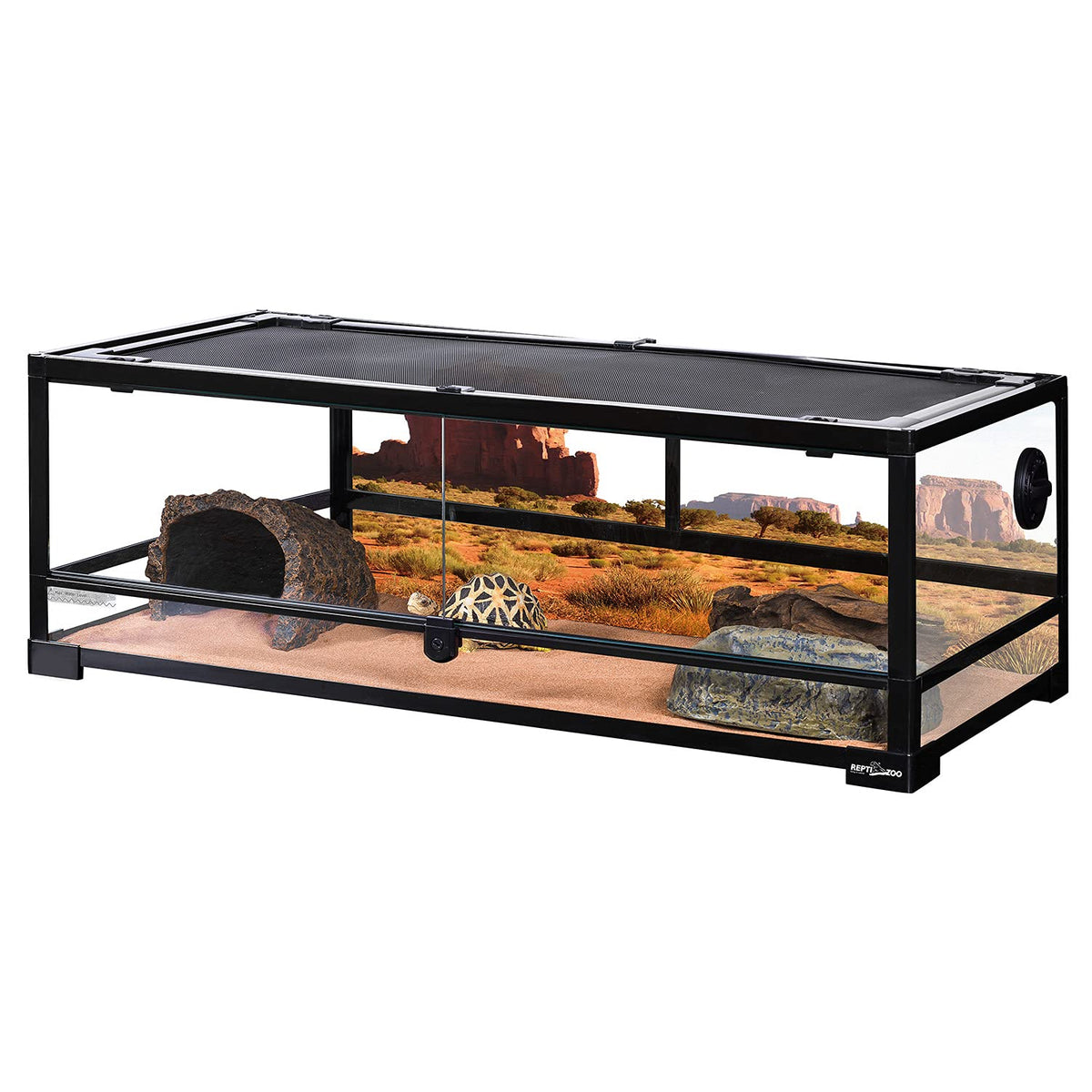 REPTI ZOO full glass 35 gallon tank front view for easy pet observation.