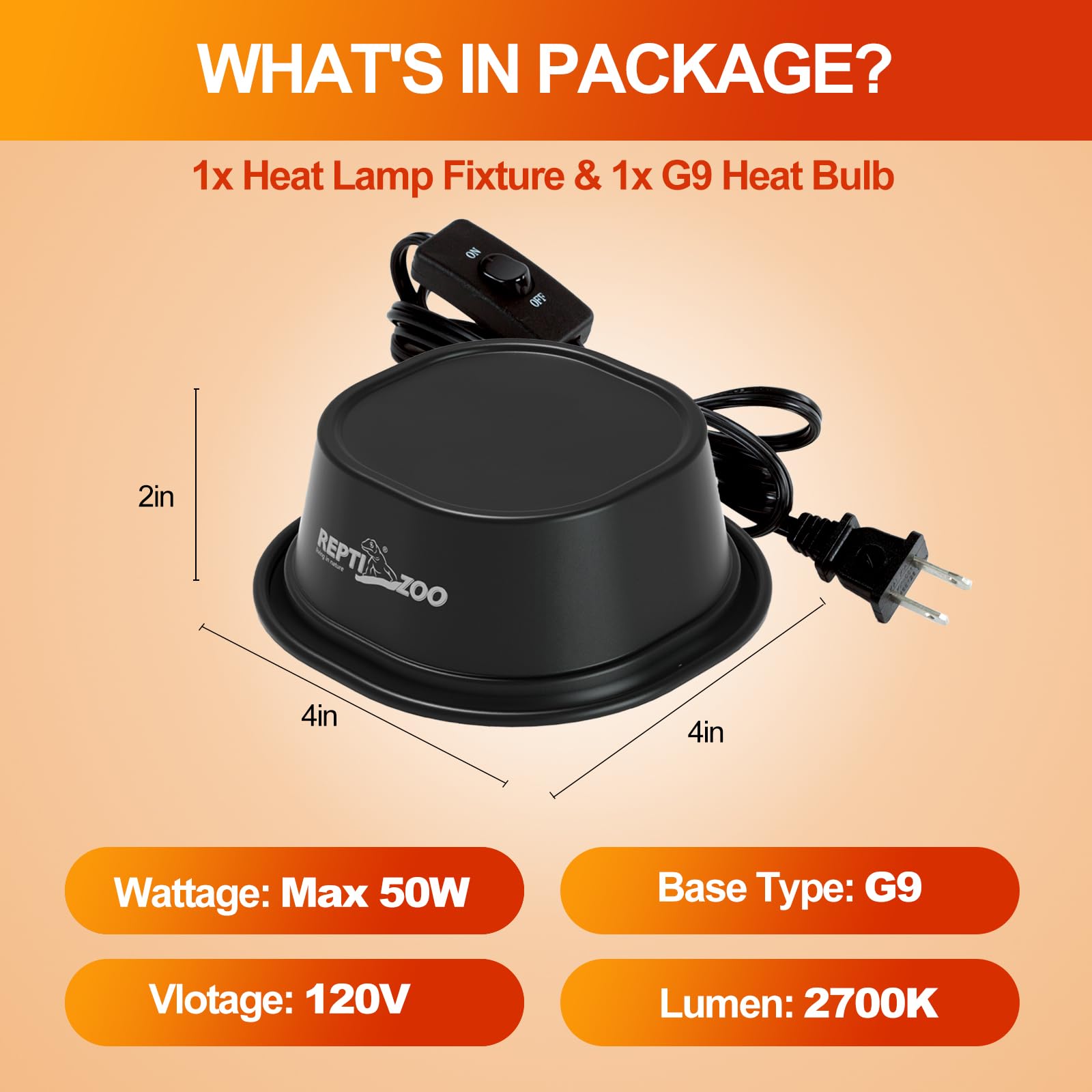REPTI ZOO G9 dome lamp on desk demonstrates space-saving heat for compact terrariums.