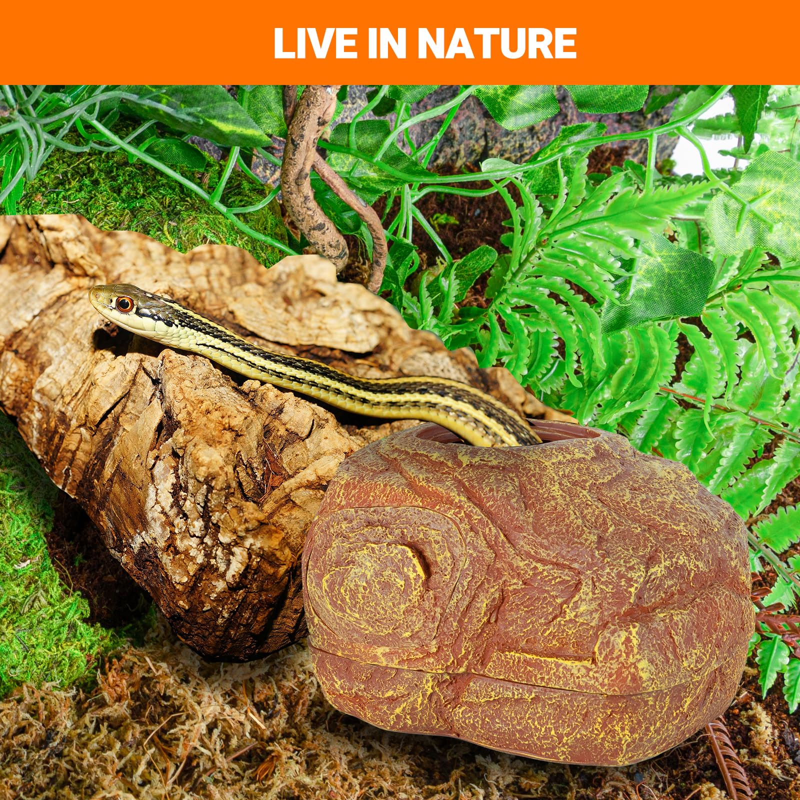 REPTI ZOO Gecko Hide Cave in-tank placement enhances hide-and-rest behavior