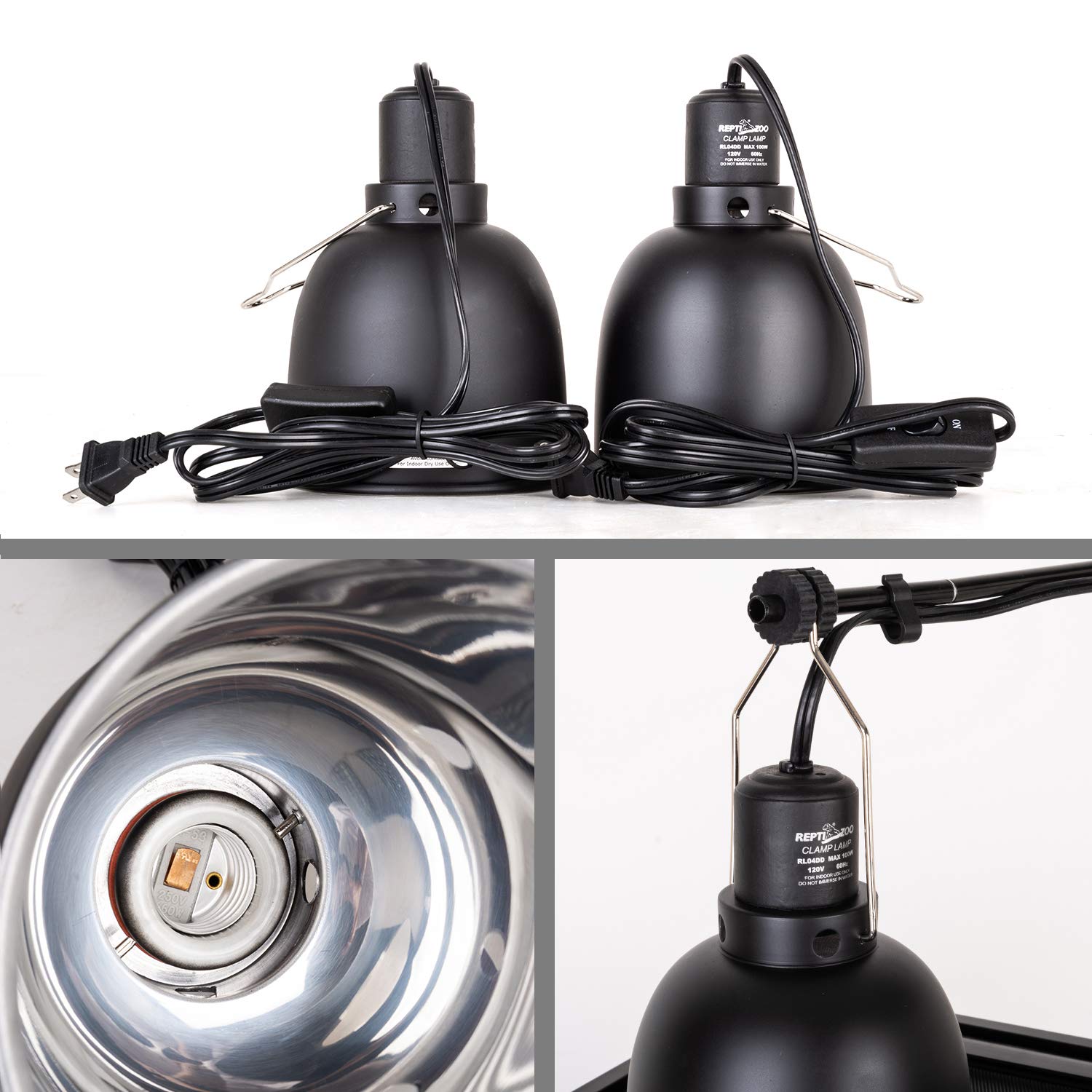 REPTI ZOO glass terrarium lighting assembly enhances UVB coverage.