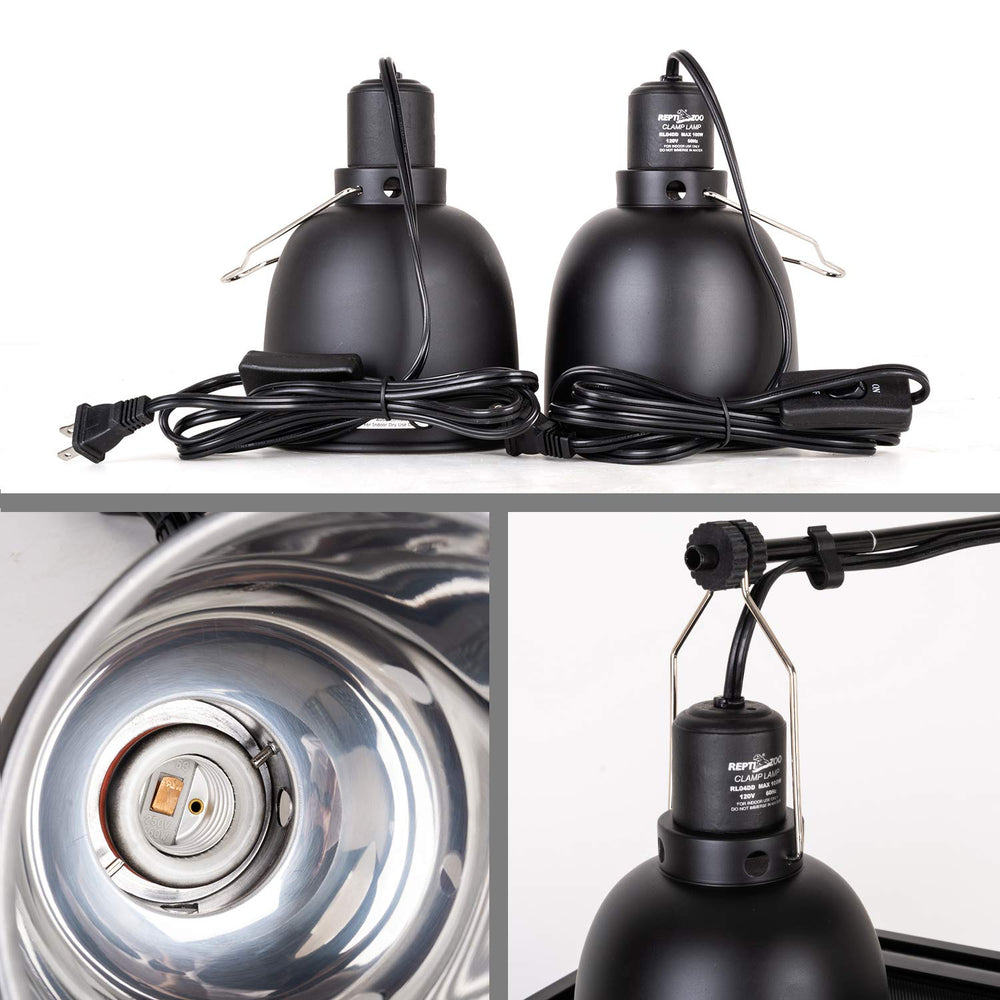 REPTI ZOO glass terrarium lighting assembly enhances UVB coverage.