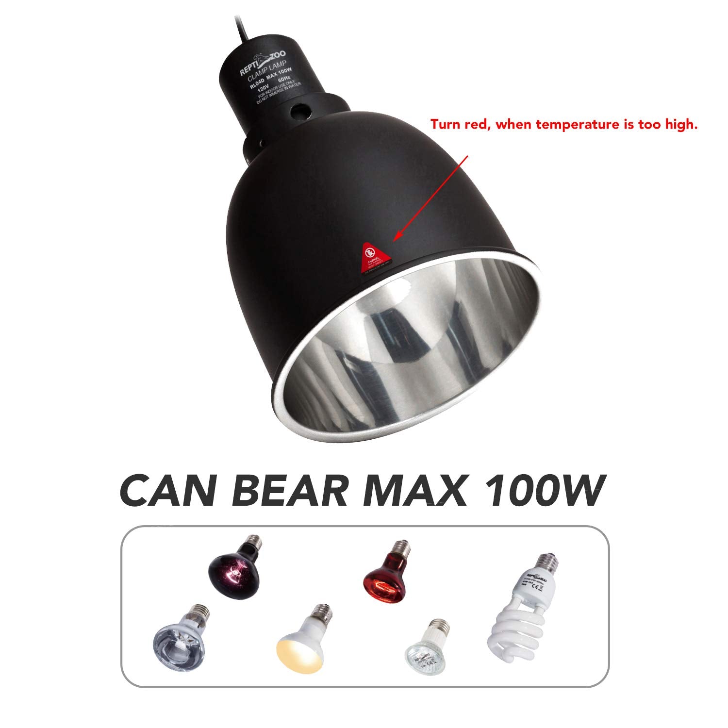 REPTI ZOO heat dissipation vents keep the fixture cool during use.