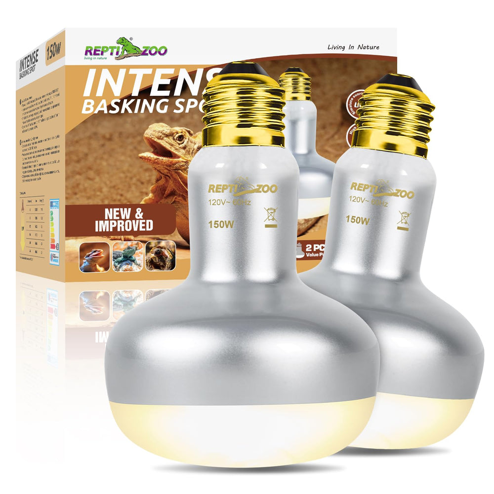 REPTI ZOO heat lamp 150W over a basking site for quick reptile warmth.