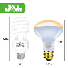 REPTI ZOO durable 2000–3000 hour lifespan heat lamp reduces replacement frequency.