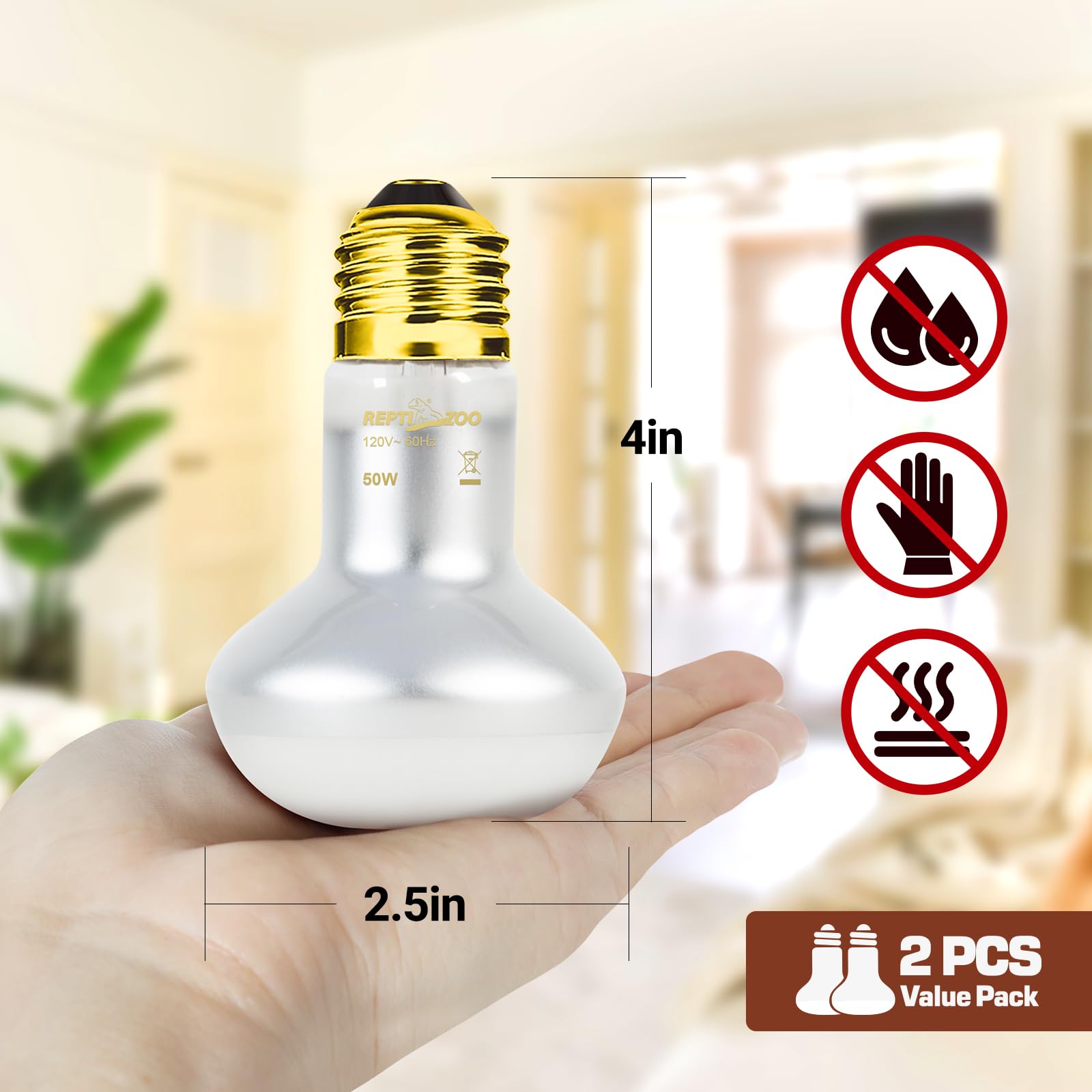 REPTI ZOO heat-lamp glass-aluminum reflectivity boosts heat for thriving reptiles