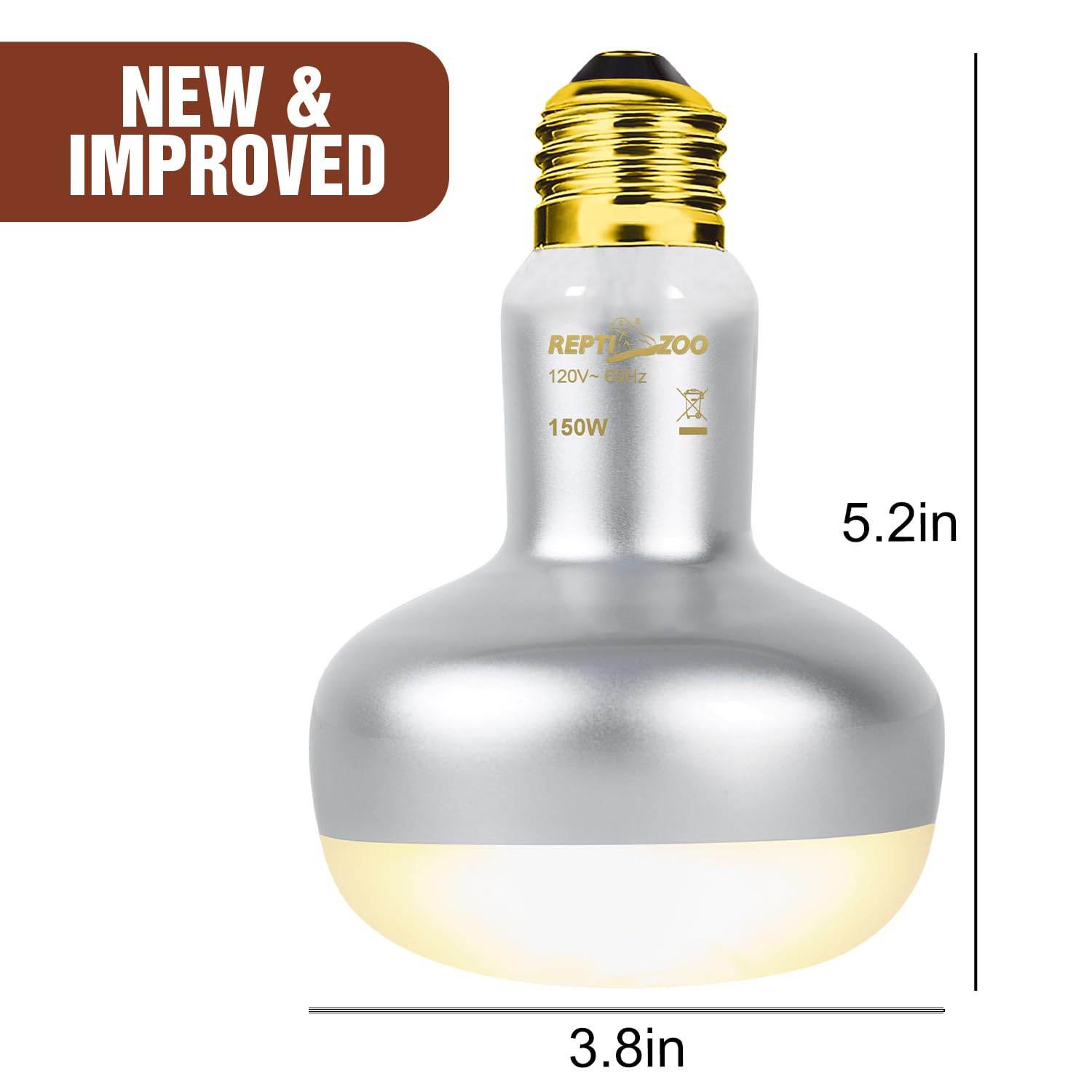REPTI ZOO heat lamp quiet operation avoids buzzing for peaceful terrarium use.