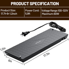 REPTI ZOO heat panel with temperature control knob enabling precise heat management.