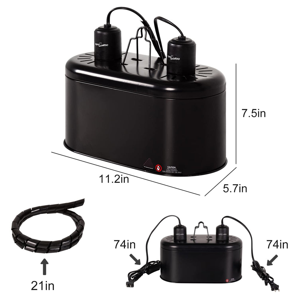 REPTI ZOO infrared basking spot lamp delivering gentle warmth without disturbing activity.