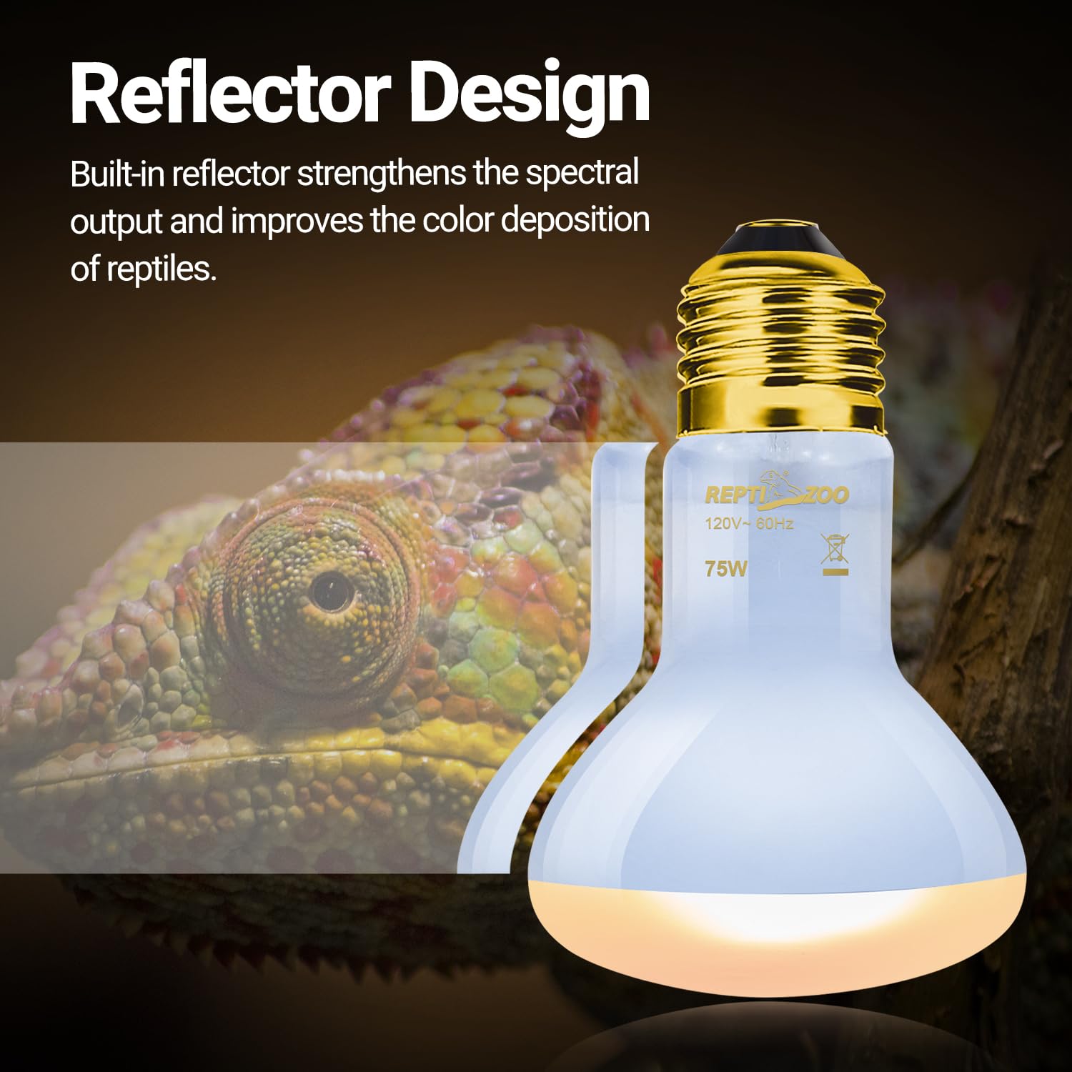 REPTI ZOO infrared heat-emitter closeup showing soft glow