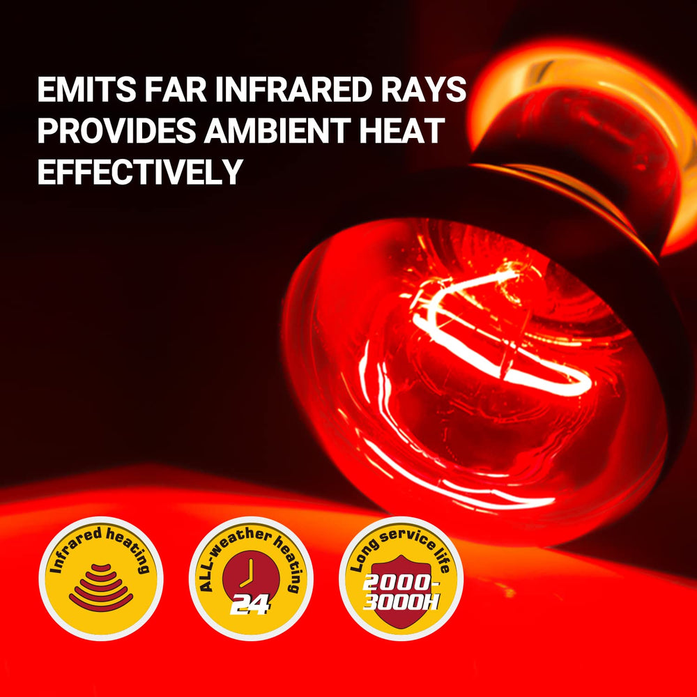REPTI ZOO infrared heat emitter red glow for basking spot comfort