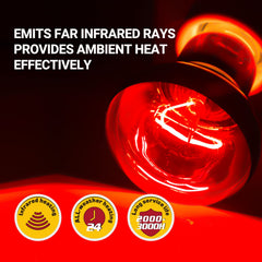 REPTI ZOO infrared heat emitter red glow for basking spot comfort
