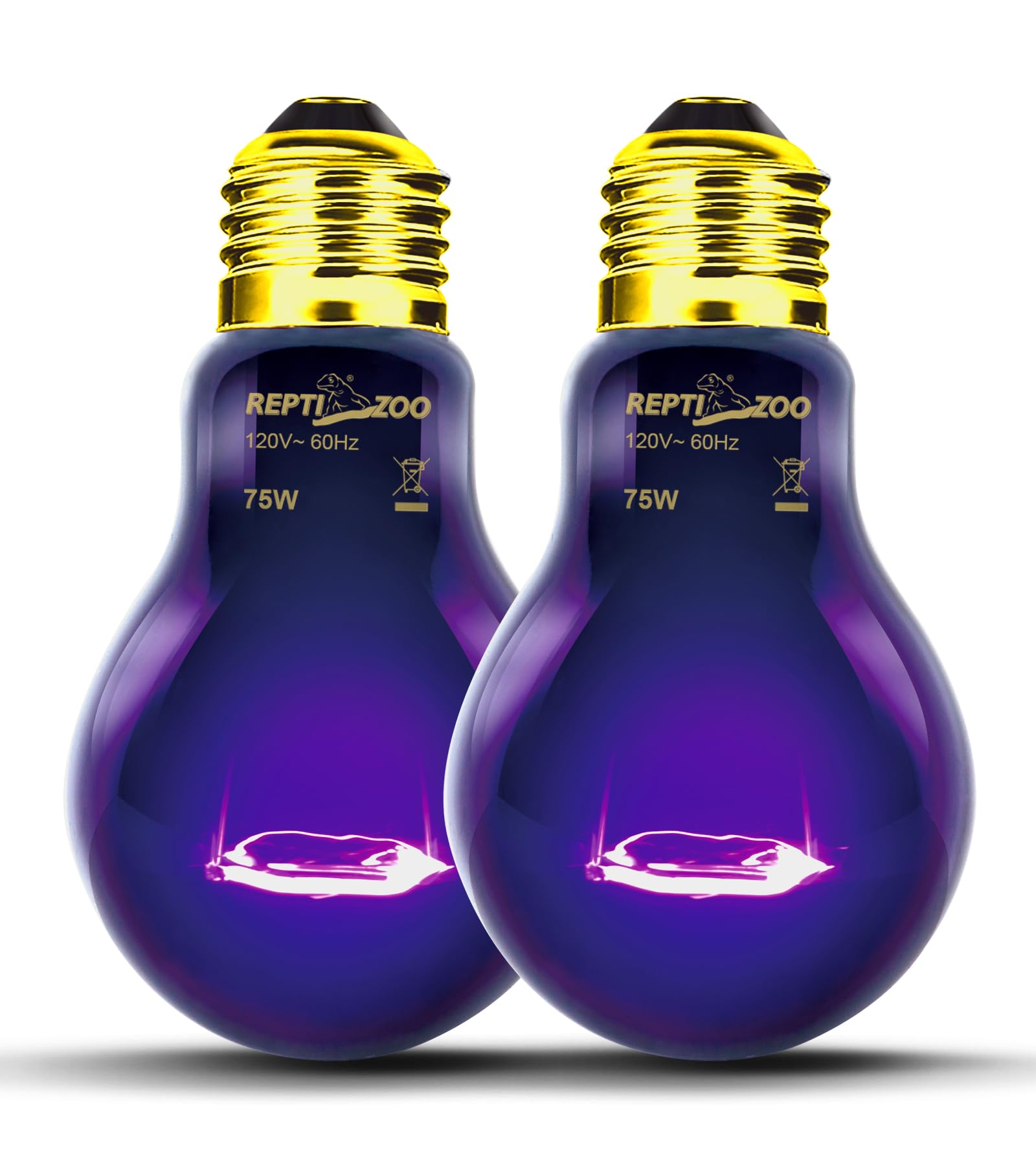 REPTI ZOO purple-coated heat bulb provides gentle nighttime warmth for reptile comfort