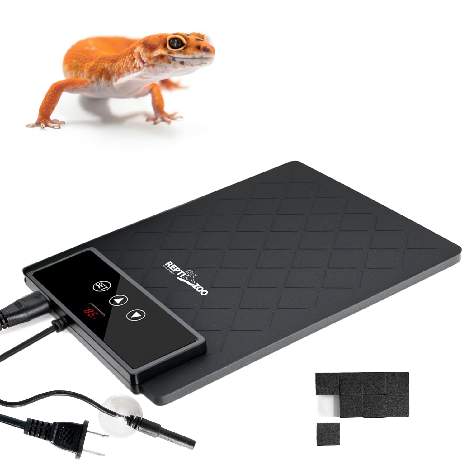 REPTI ZOO reptile heat pad 6x8 front view provides stable terrarium warmth.