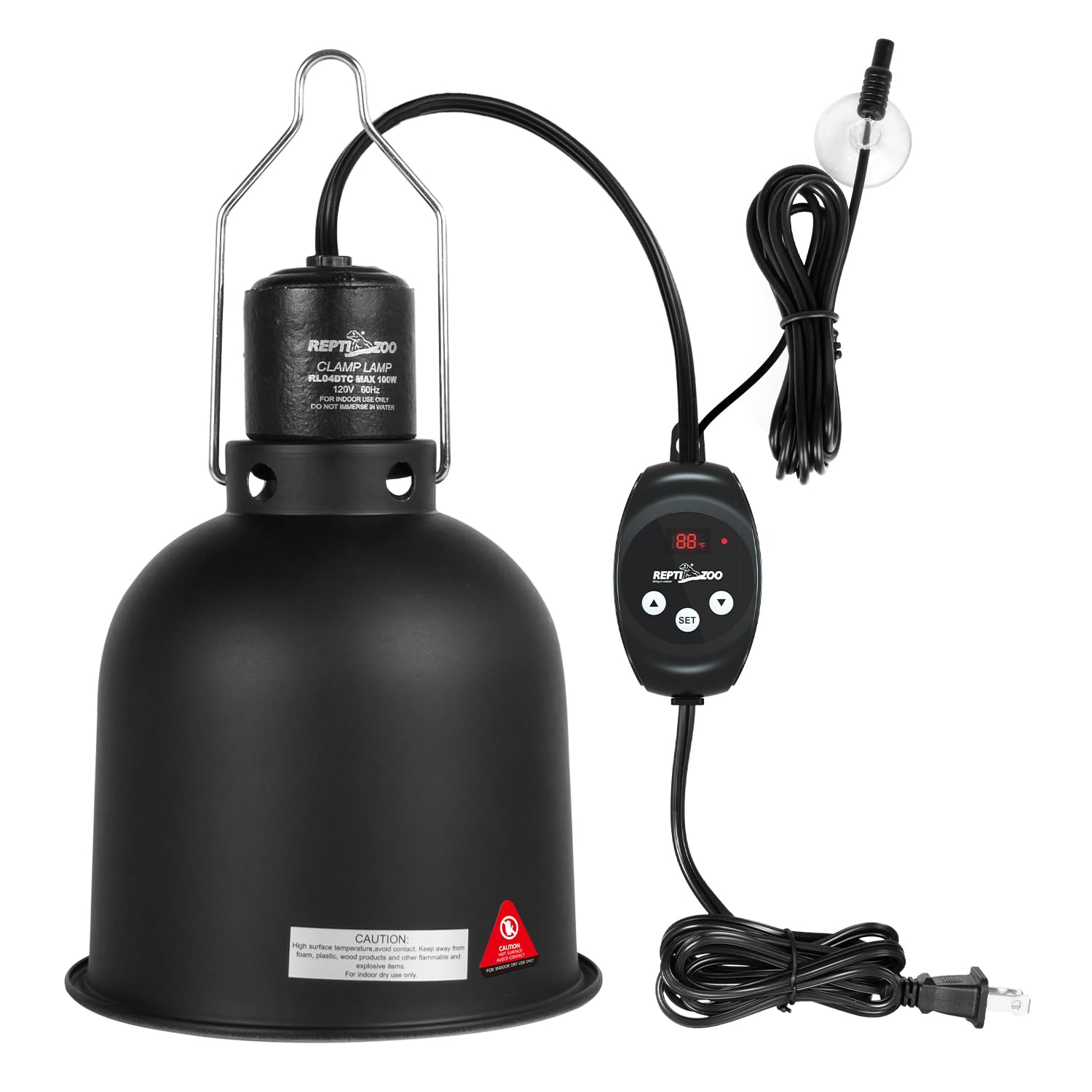REPTI ZOO reptile light fixture dome boosts UVA/UVB for healthy basking lighting.