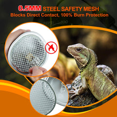 Close-up of 0.5mm stainless safety mesh protecting reptiles from direct contact.
