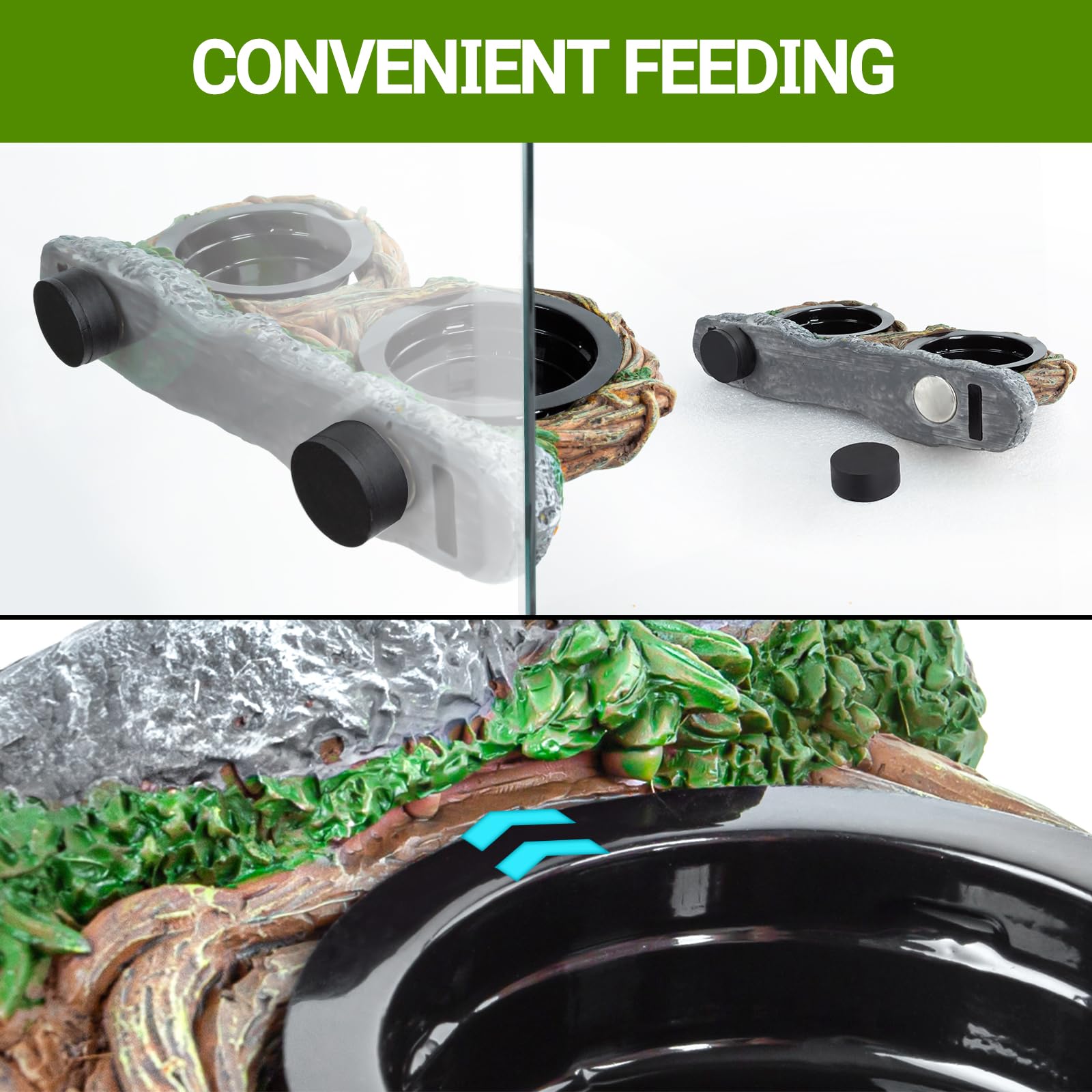 REPTI ZOO strong magnetic mount keeps the ledge steady during activity