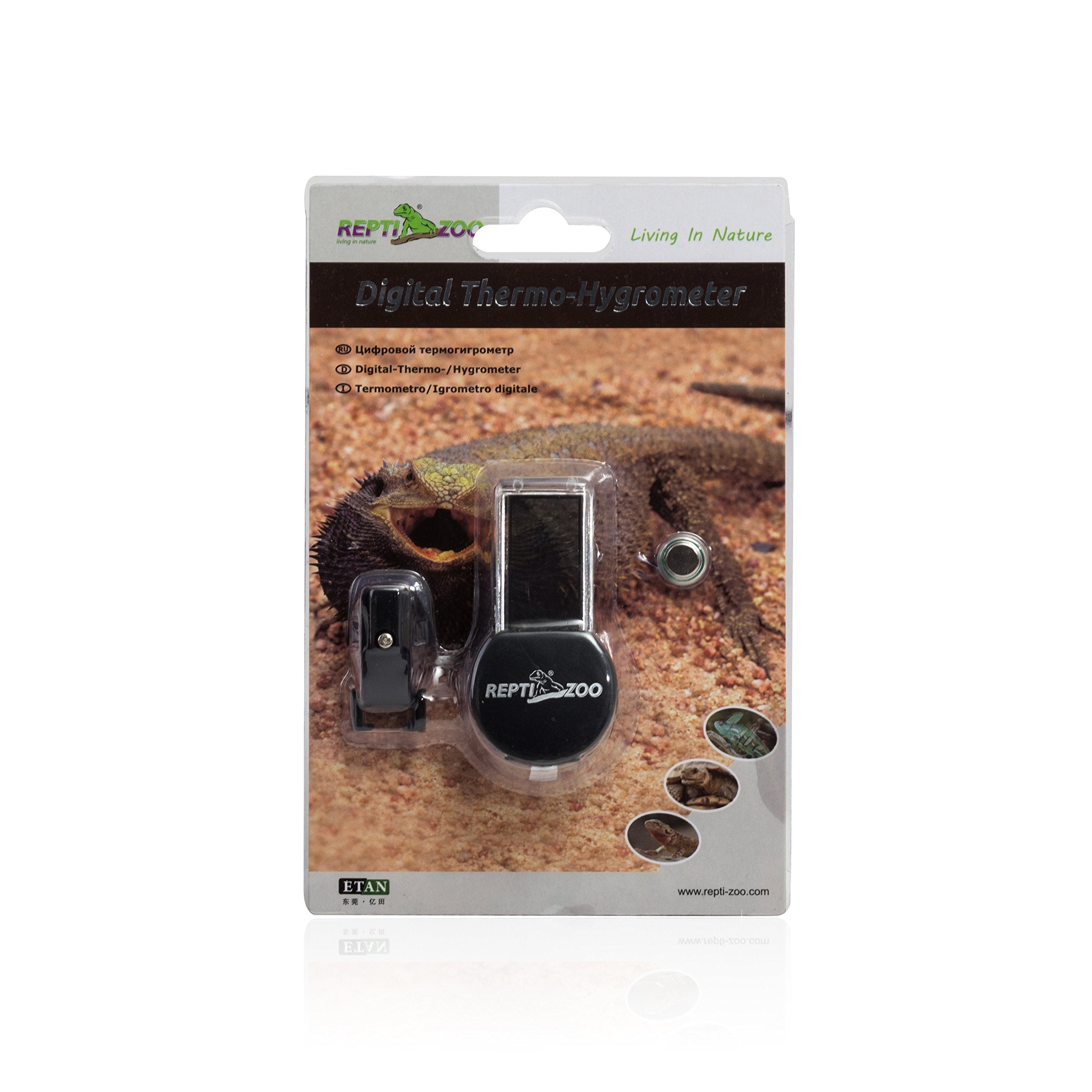 REPTI ZOO suction cup mount on glass enables flexible terrarium placement.