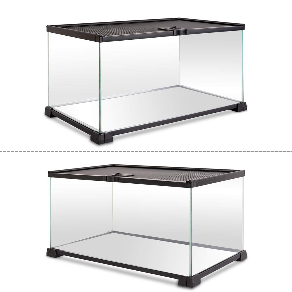 REPTI ZOO sliding-top open for quick setup and checks