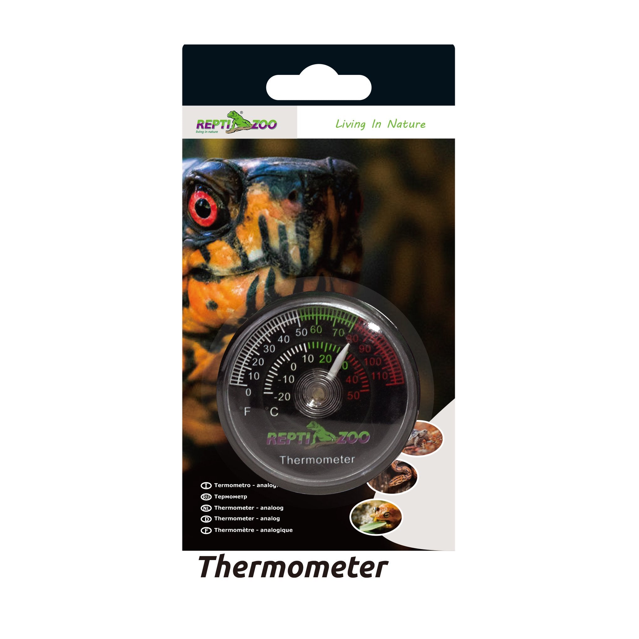 REPTI ZOO thermometer in use to help maintain breeding habitat stability