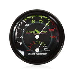 REPTI ZOO thermometer-hygrometer front view enables quick terrarium readings.