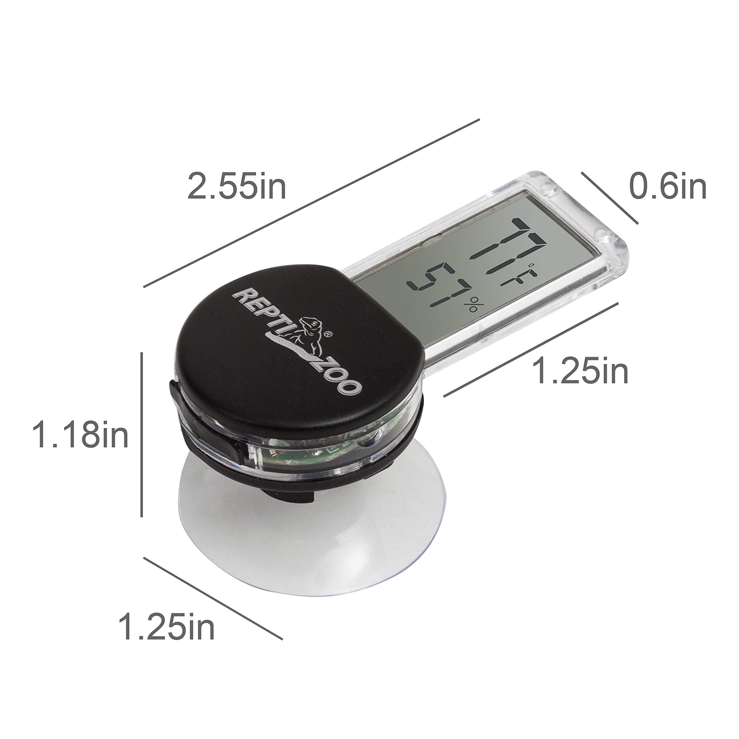 REPTI ZOO thermometer-hygrometer suction-cup mounting on glass for flexible placement