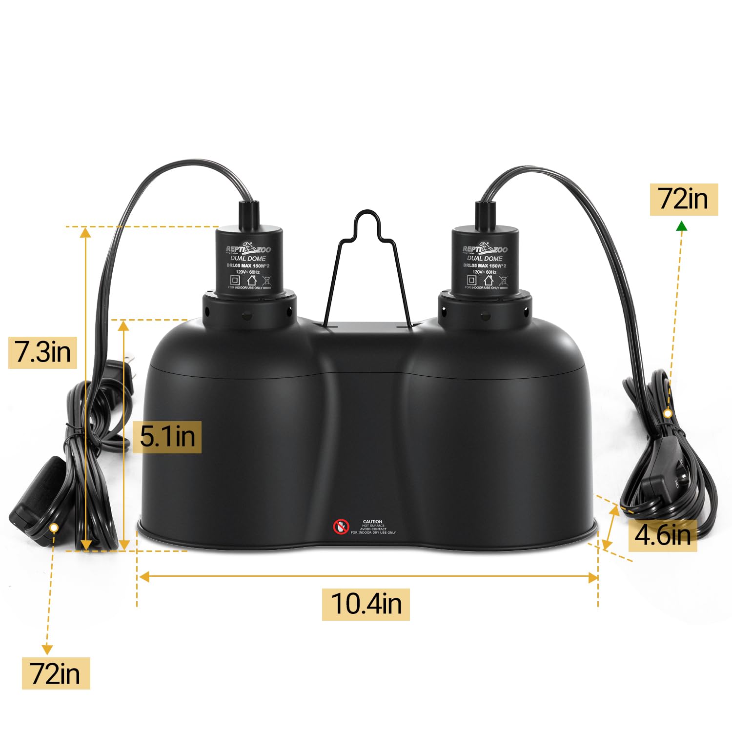 REPTI ZOO top vents heat-dissipation design keeps bulbs cooler for safe extended use