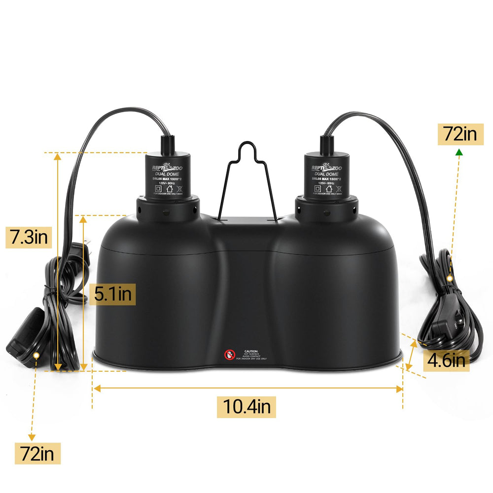REPTI ZOO top vents heat-dissipation design keeps bulbs cooler for safe extended use