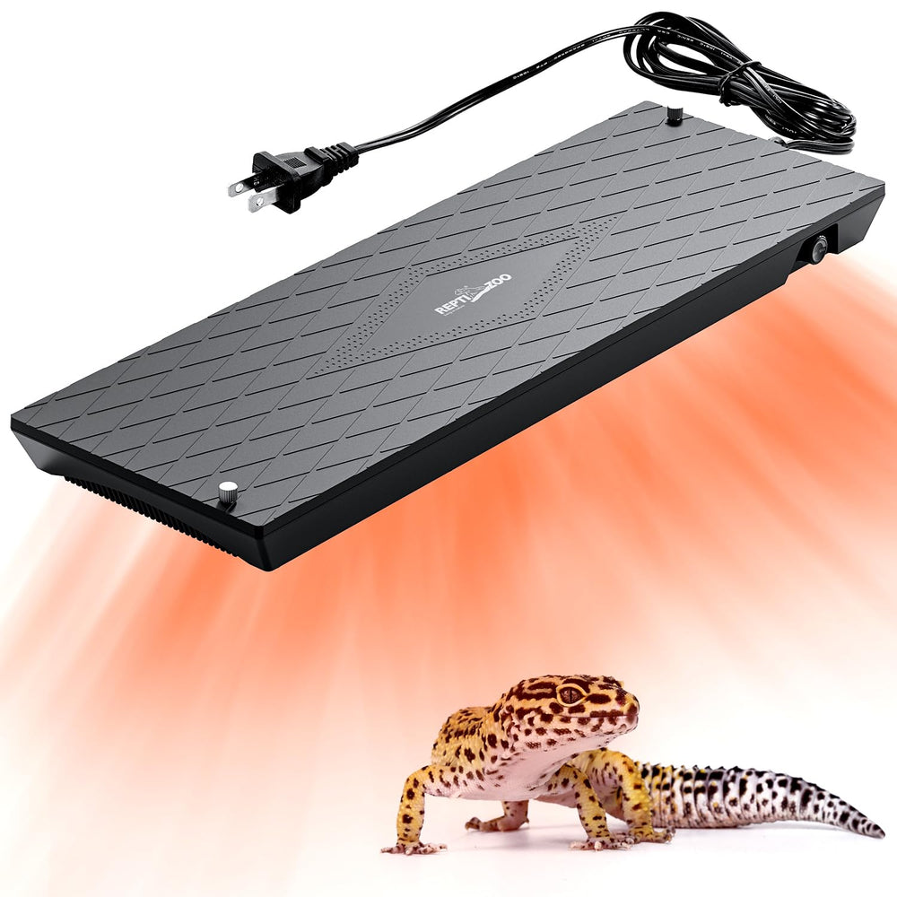 REPTI ZOO heat panel mounted under lid for efficient reptile warmth in large terrariums.