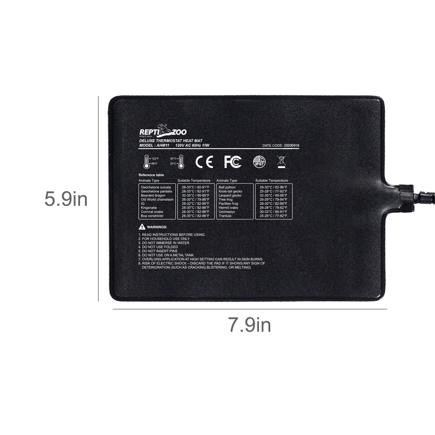 REPTI ZOO thermostat control display shows precise temps for safe terrarium heating
