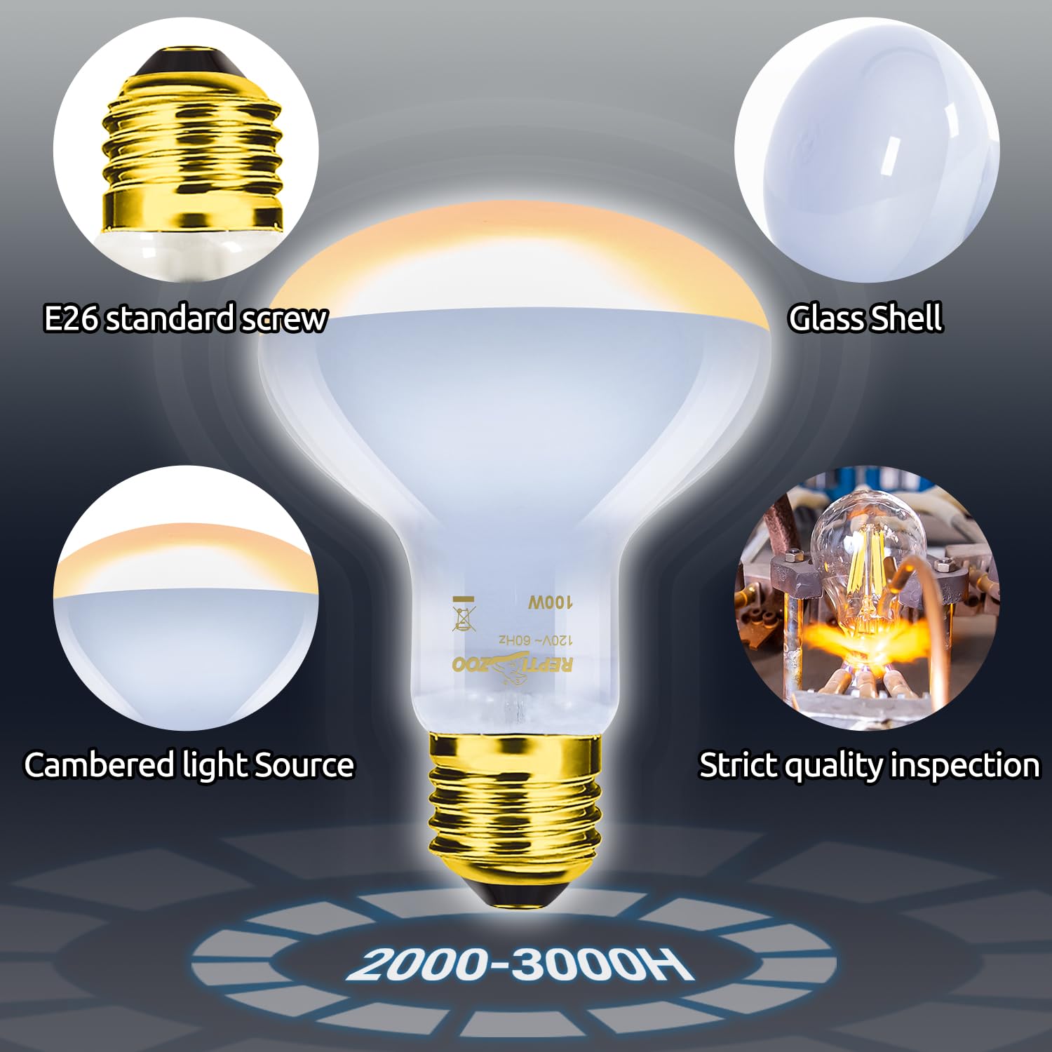 REPTI ZOO energy-saving spiral UVB bulb provides long-term brightness and cost efficiency.