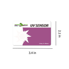 REPTI ZOO UVB tester card back with quick-use instructions for lamp checks.