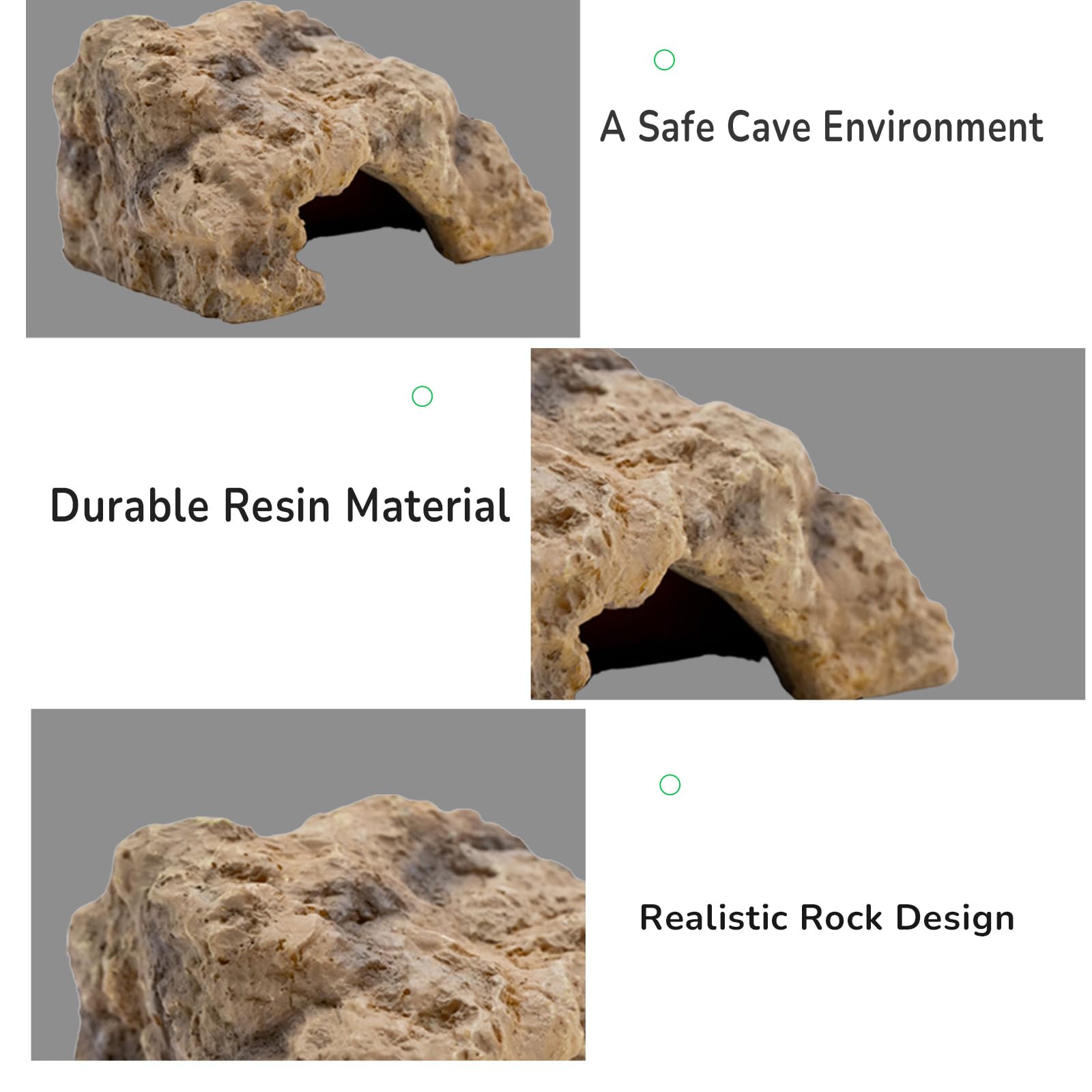Repticircle reptile hide small entrance smooth edges for safe reptile retreats
