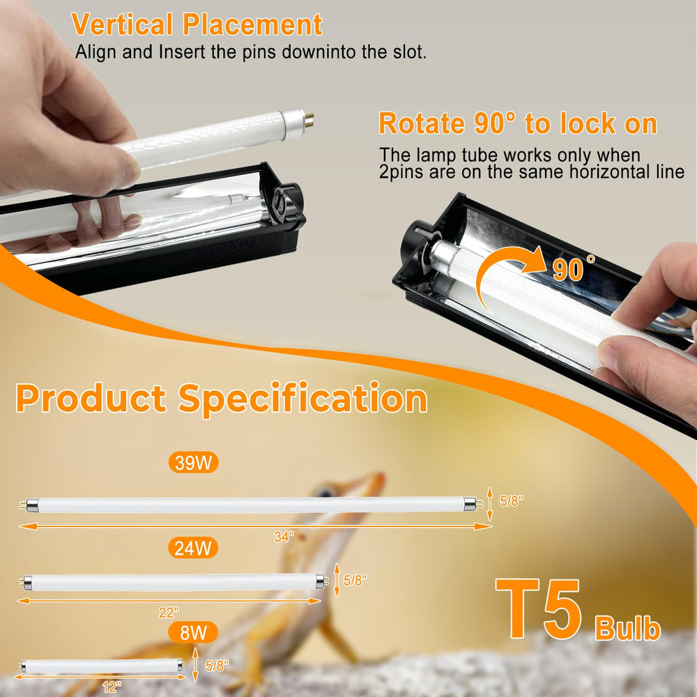 24W T5 UVB light from REPTIDLDB offering reliable reptile-focused illumination.