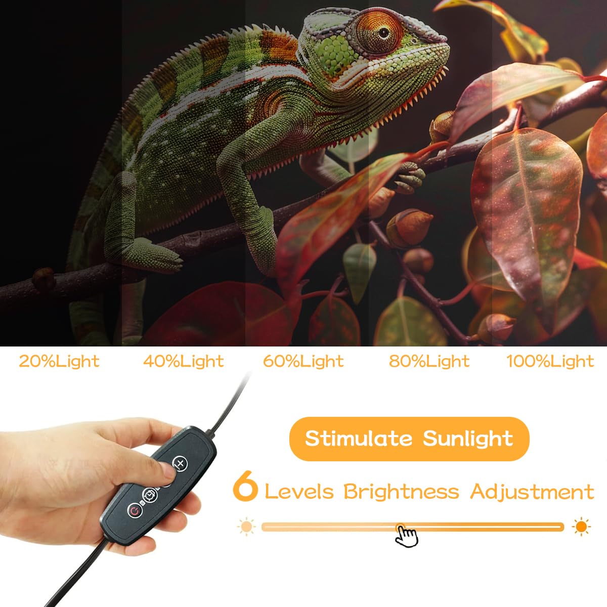 REPTIDLDB UVB light energy-efficient design with low heat output for safe reptile housing