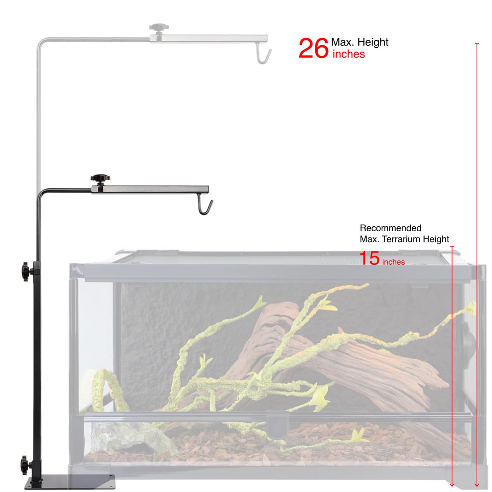 ReptiKing adjustable lamp stand pole lets you fine-tune height for precise basking.