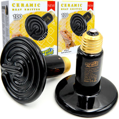 ReptiKing Ceramic Heat Emitter front view offers steady reptile warmth for basking